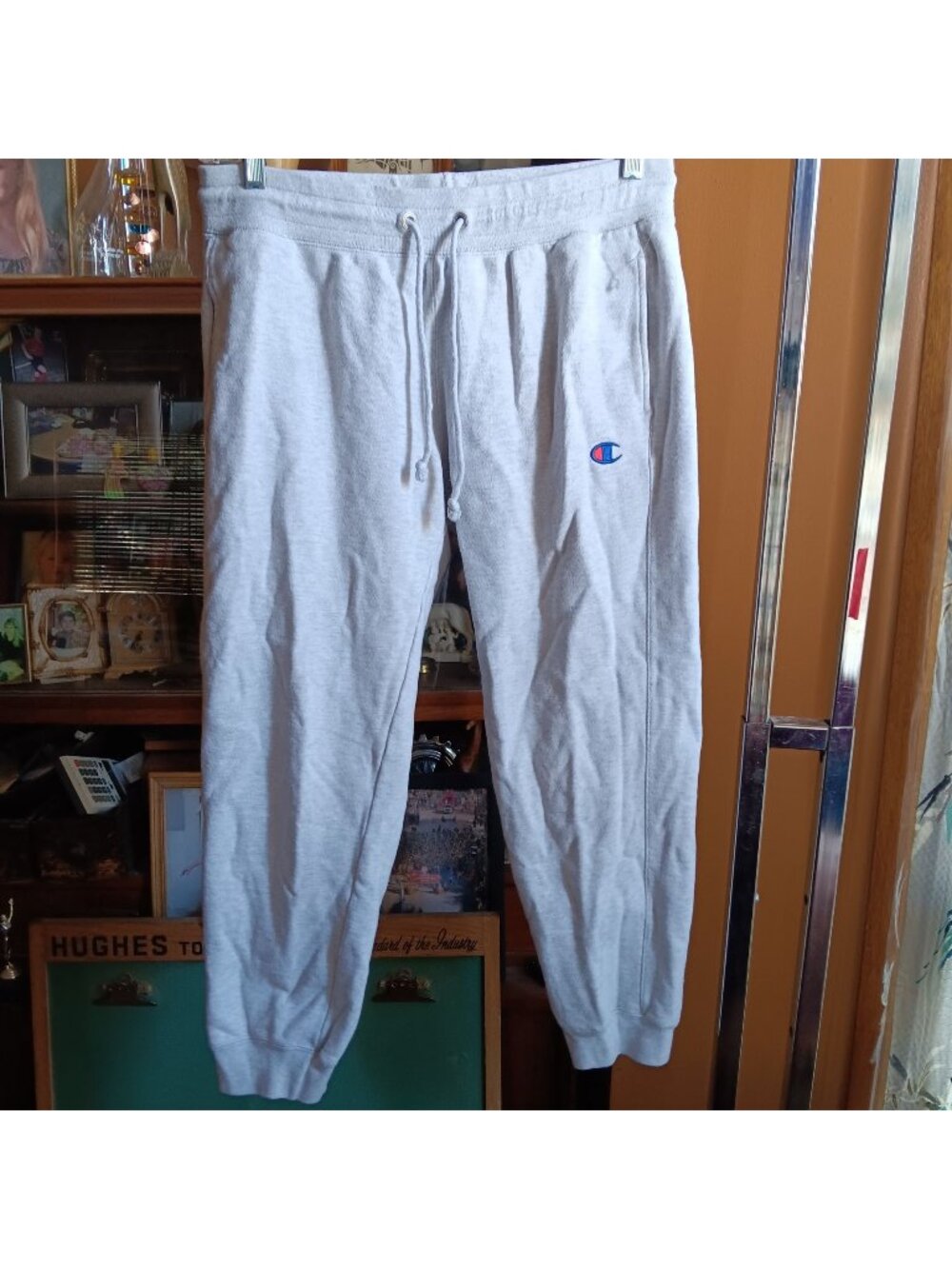 Vintage 90s Champion Reverse Weave Jogger Sweatpants Large Gray Cotton Blend